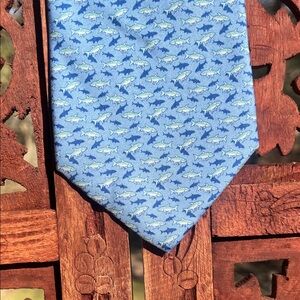 Vineyard Vines Light Blue Shark-Print Men's Tie